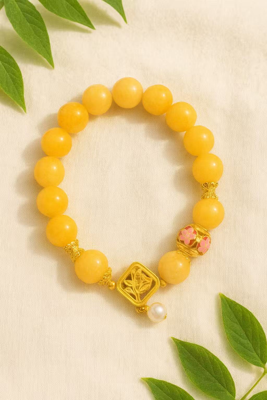 D84 Bead Bracelet: Ninth Cycle Glowing Pearl