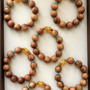 D146 Mantra Barrel Bead with Blue Emperor Stone Spacer