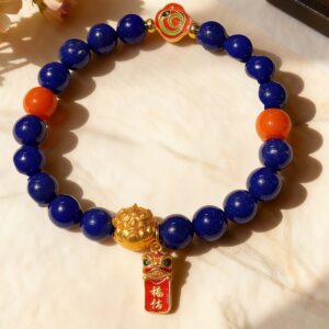 H140 Bracelet: Golden Snake Blessing & Supreme Fortune